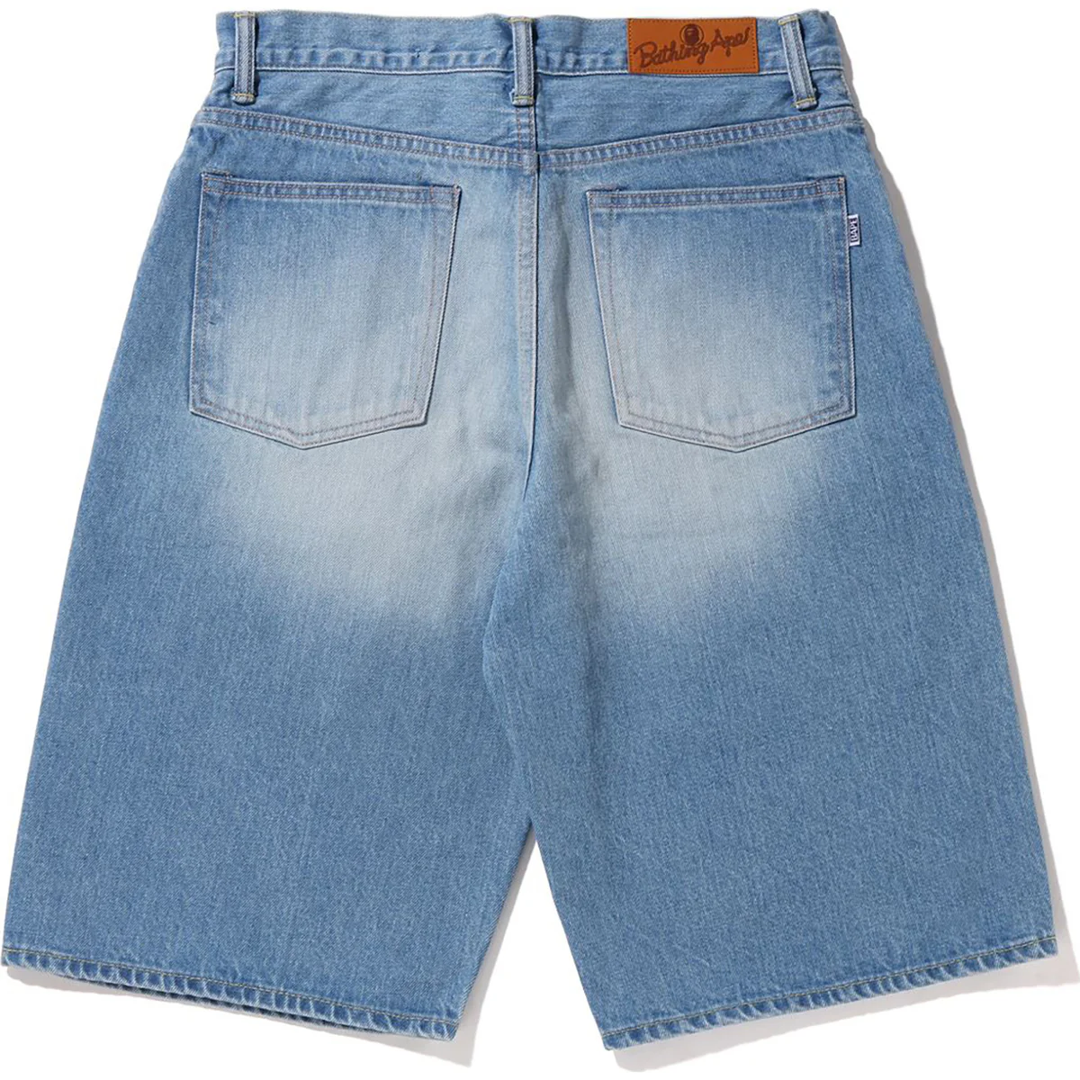 BAPE TWIN STA DENIM SHORTS-BLUE