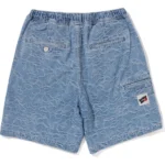BAPE LINE CAMO DENIM SHORTS-BLUE