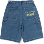 BAPE PATCH DENIM WORK SHORTS MENS-BLUE