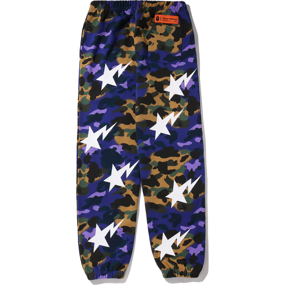 BAPE X HERON PRESTON MIX 1ST CAMO SWEAT PANTS-PURPLE
