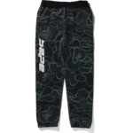 BAPE TEXT CODE CAMO SWEAT PANTS-BLACK