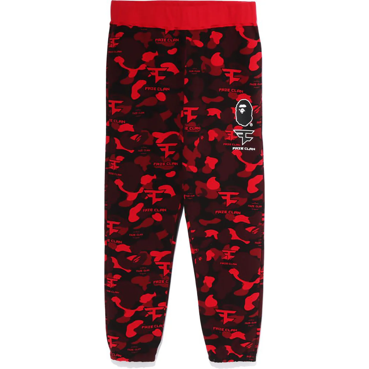 BAPE X FAZE CLAN SWEAT PANTS-RED