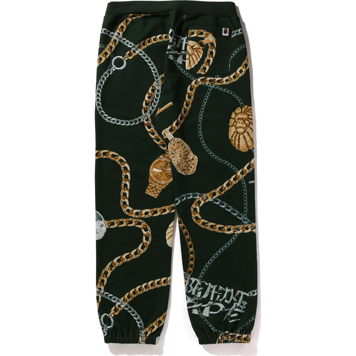 BAPE JEWELS SHARK SWEAT PANTS -GREEN