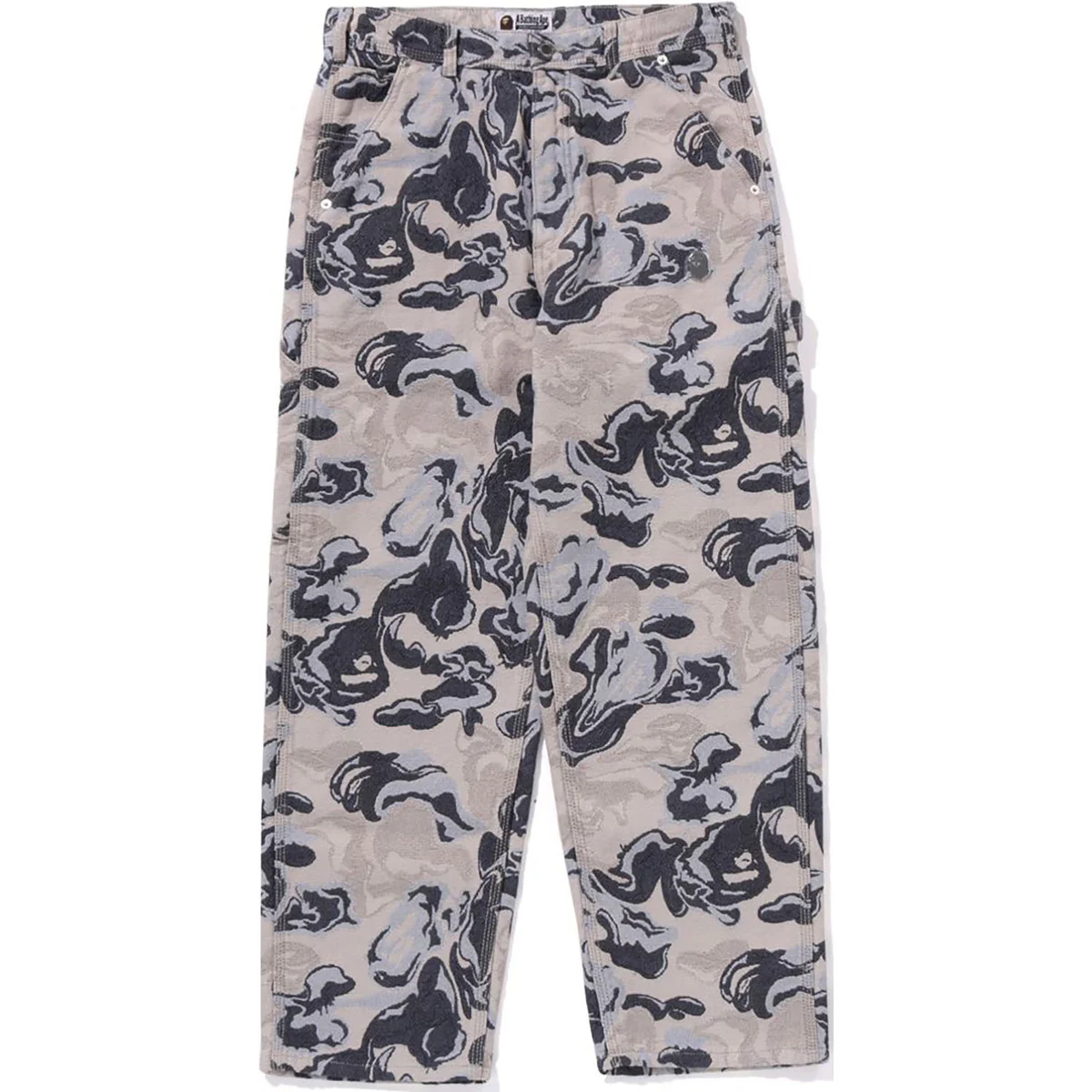BAPE ART CAMO GOBELIN WORK PANTS-WHITE