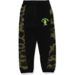 BAPE 1ST CAMO PANEL SWEAT PANTS-ARMY GREEN