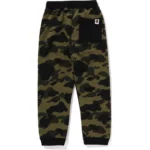 BAPE 1ST CAMO PANEL SWEAT PANTS-ARMY GREEN