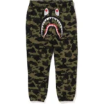 BAPE 1ST CAMO SHARK SWEATPANTS-ARMY GREEN