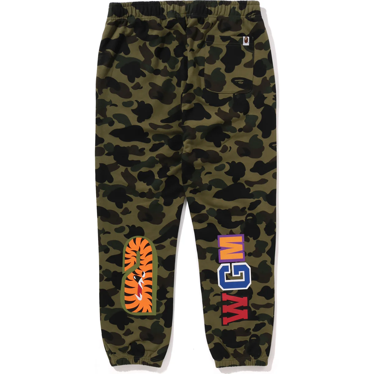 BAPE 1ST CAMO SHARK SWEATPANTS-ARMY GREEN