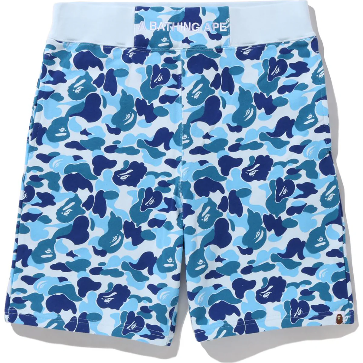 BAPE ABC CAMO SWEAT SHORTS-BLUE