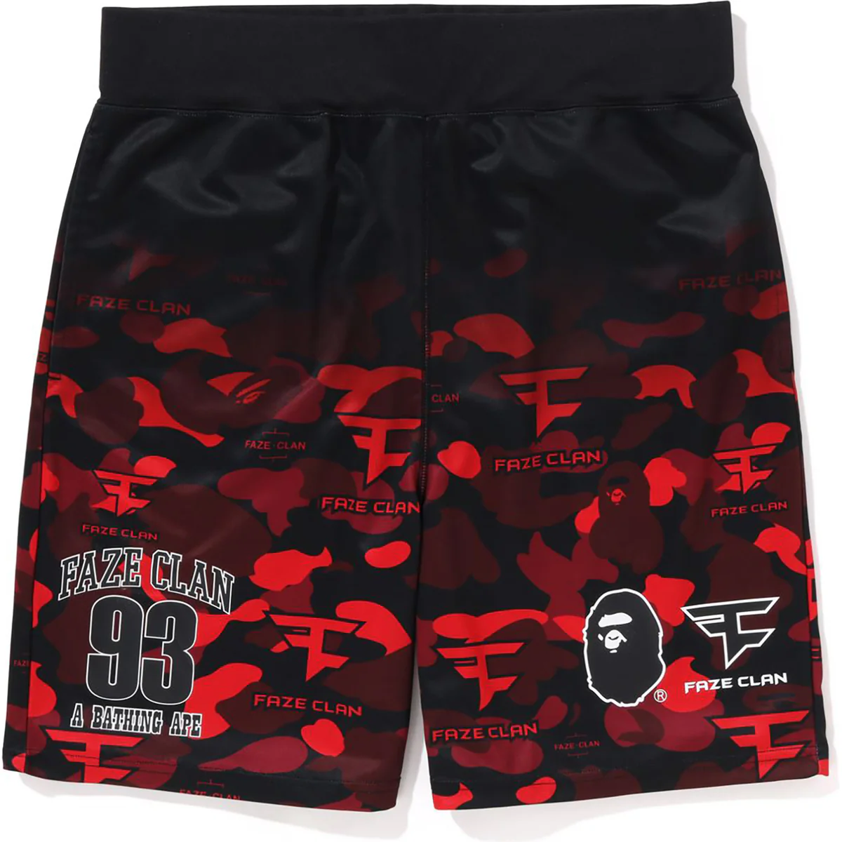 BAPE X FAZE CLAN GAME SHORTS-RED