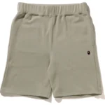 BAPE APE HEAD ONE POINT SWEAT SHORTS-BEIGE