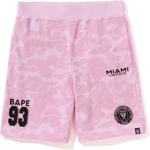 BAPE® x INTER MIAMI CF CAMO SWEAT SHORTS-PINK