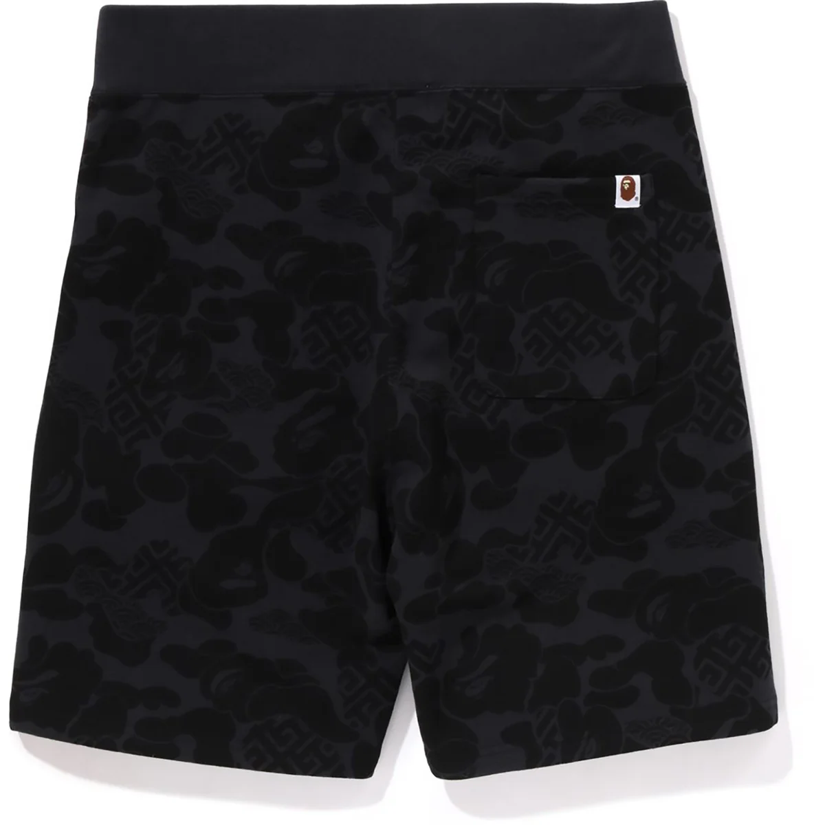 BAPE ASIA CAMO SWEAT SHORTS-BLACK