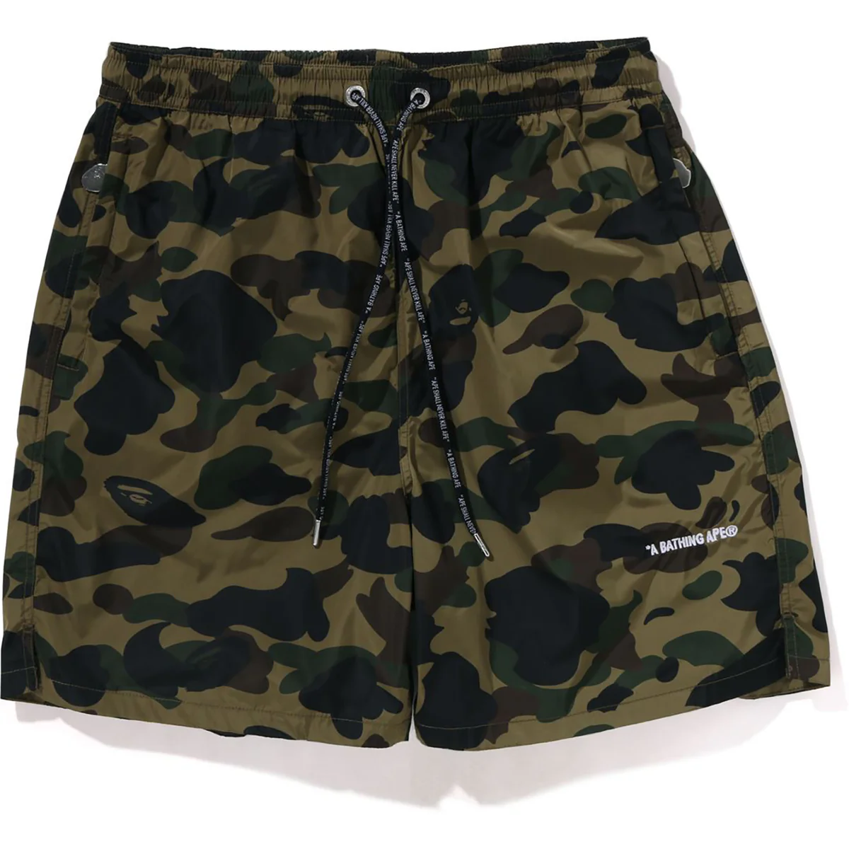 BAPE 1ST CAMO BEACH SHORTS-ARMY GREEN