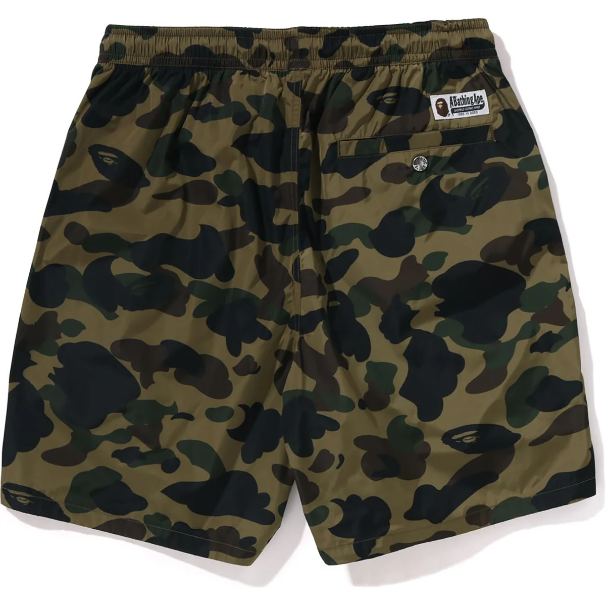 BAPE 1ST CAMO BEACH SHORTS-ARMY GREEN