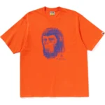 BAPE CLOTHING PIXEL COMIC APE HEAD TEE-ORANGE