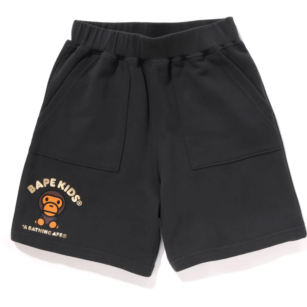 BAPE BABY MILO FOIL PRINT SHORTS KIDS-BLACK