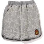 BAPE NEON CAMO JACQUARD BABY MILO SHORTS KIDS-GRAY