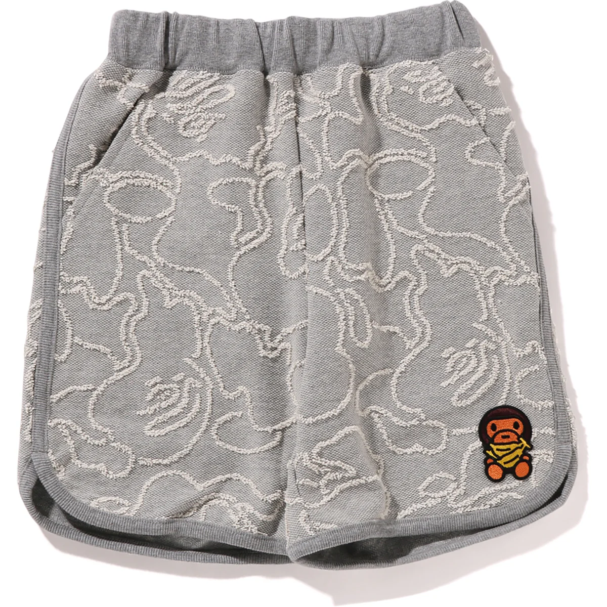 BAPE NEON CAMO JACQUARD BABY MILO SHORTS KIDS-GRAY