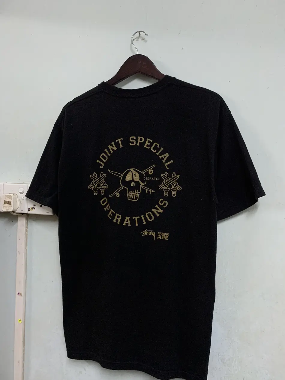 BAPE x STUSSY SPECIAL OPERATIONS TEE-BLACK