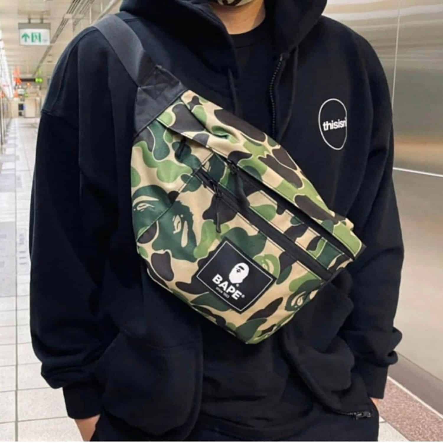 BAPE Camouflage Waist Bag-Army Green