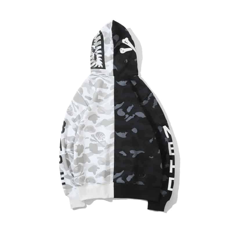 BAPE Dual Camo Zipper Hoodie-White
