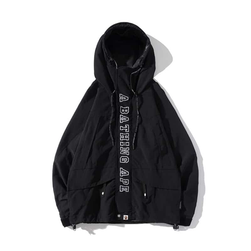 BAPE Hoodie Embroidered Letters-Black