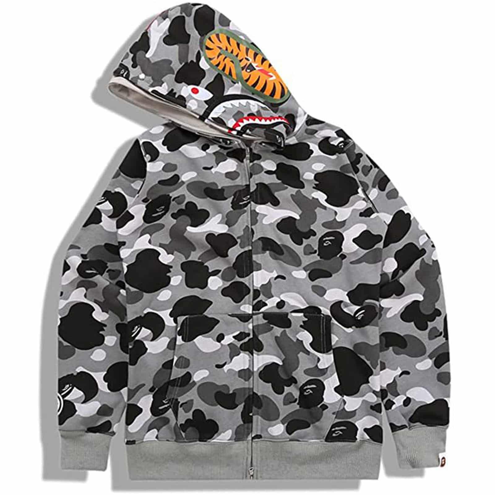 BAPE Hoodie Camo Shark-Gray