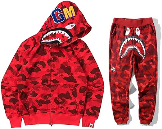 BAPE SHARK TRACK SUIT-RED