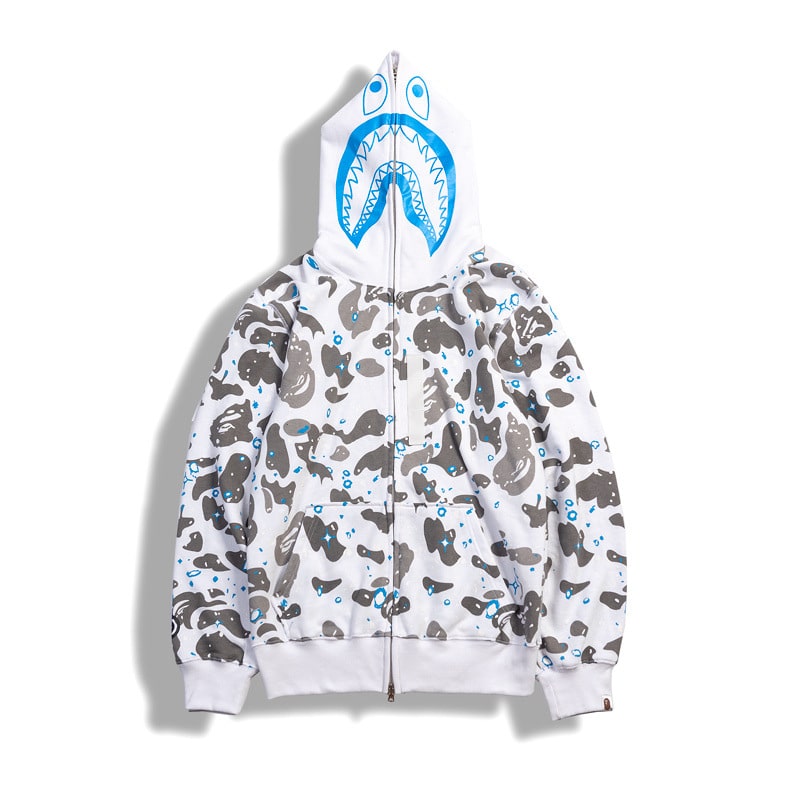 BAPE Shark Head Star Hoodie-White