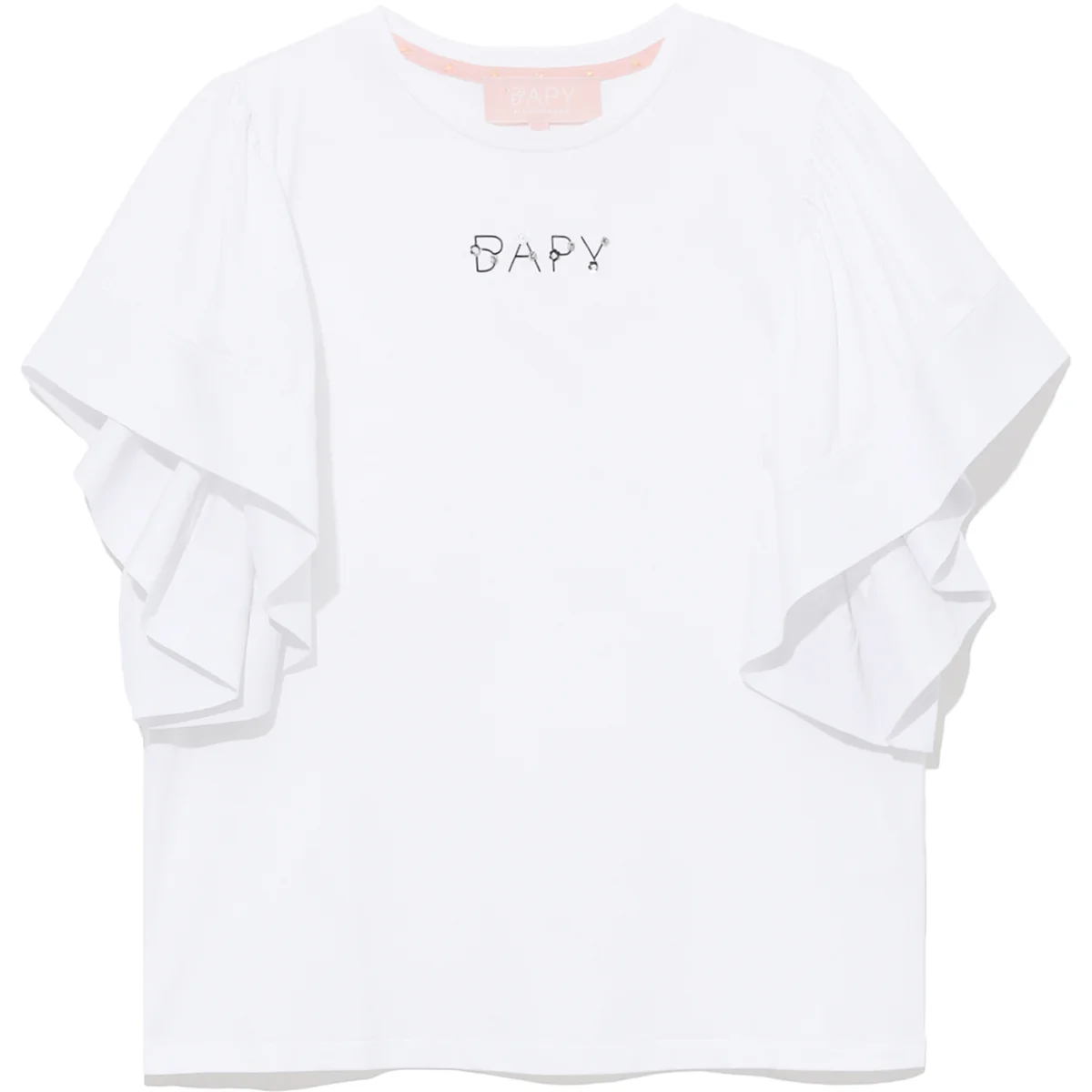 BAPE CLOTHING BAPY EMBELLISHED TEE LADIES-WHITE