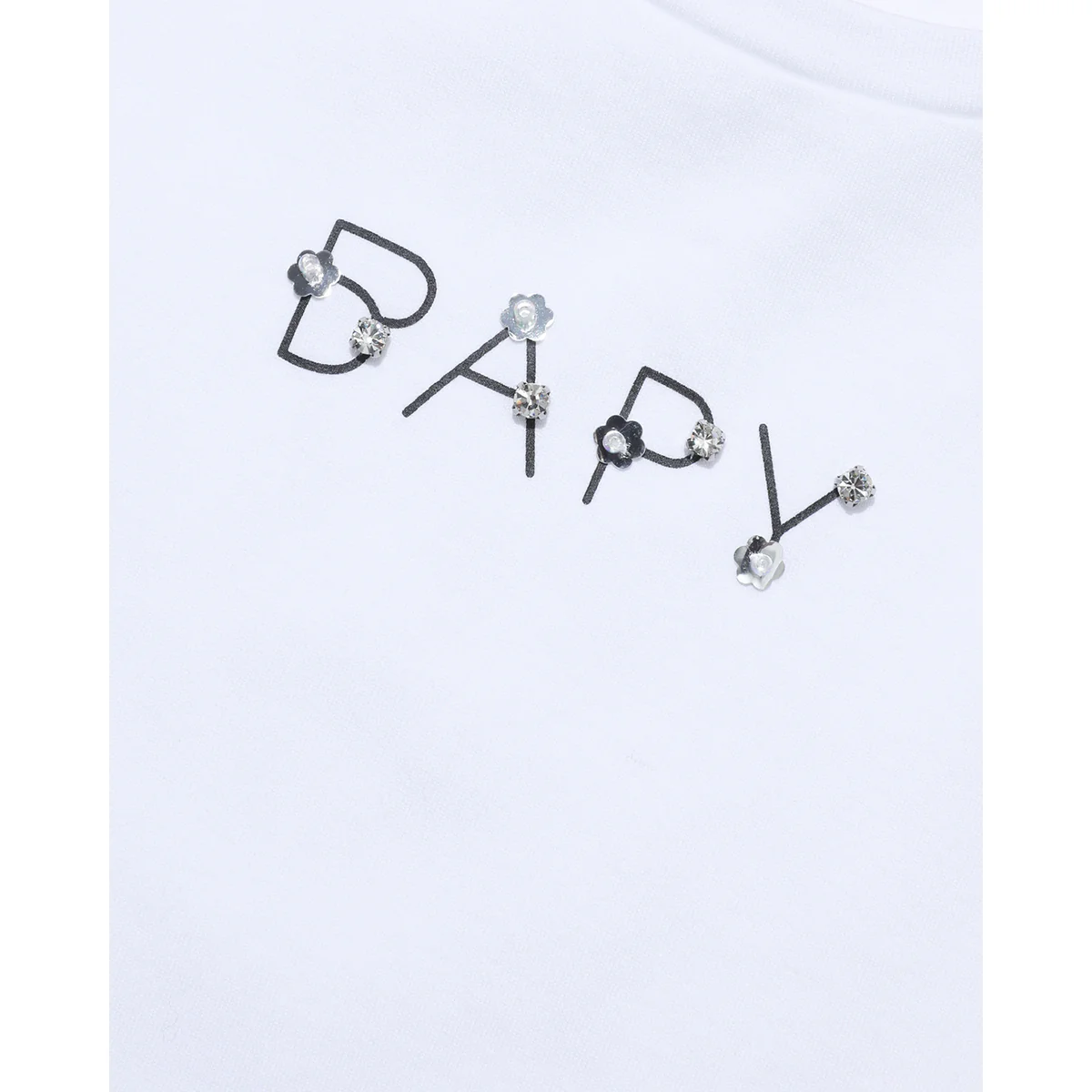 BAPE CLOTHING BAPY EMBELLISHED TEE LADIES-WHITE
