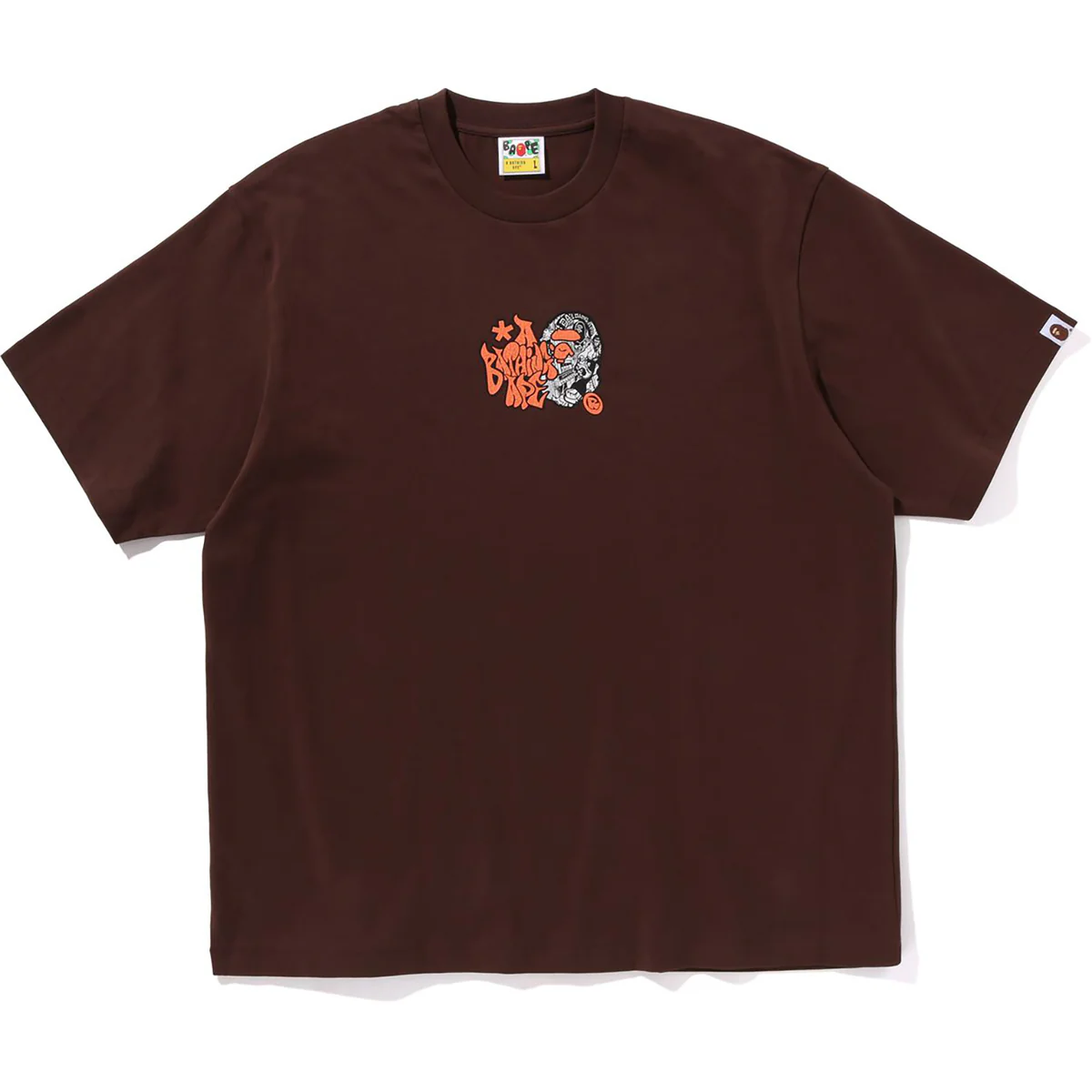 A Bathing APE HEAD BAPE TEE Shirt-Brown