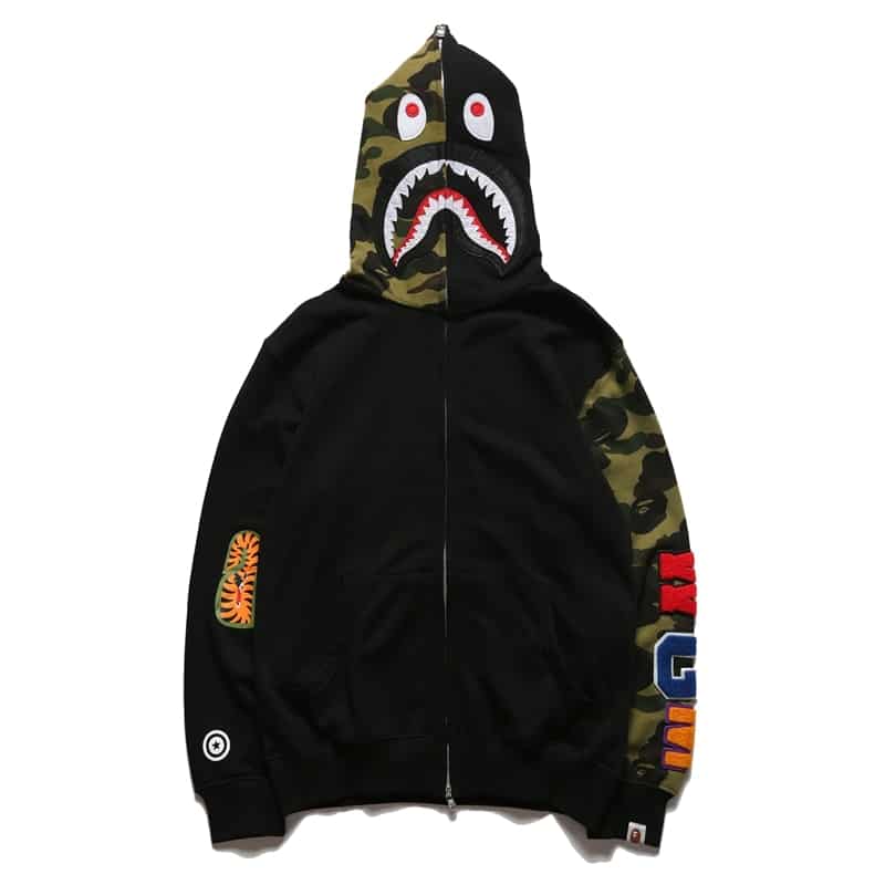 BAPE HOODIE TIGER FULL ZIP-BLACK