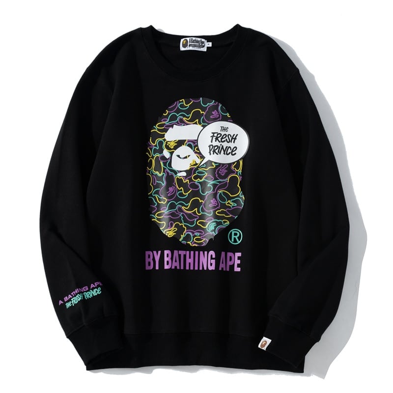 BAPE A Bathing Ape Printed Sweater-BLACK