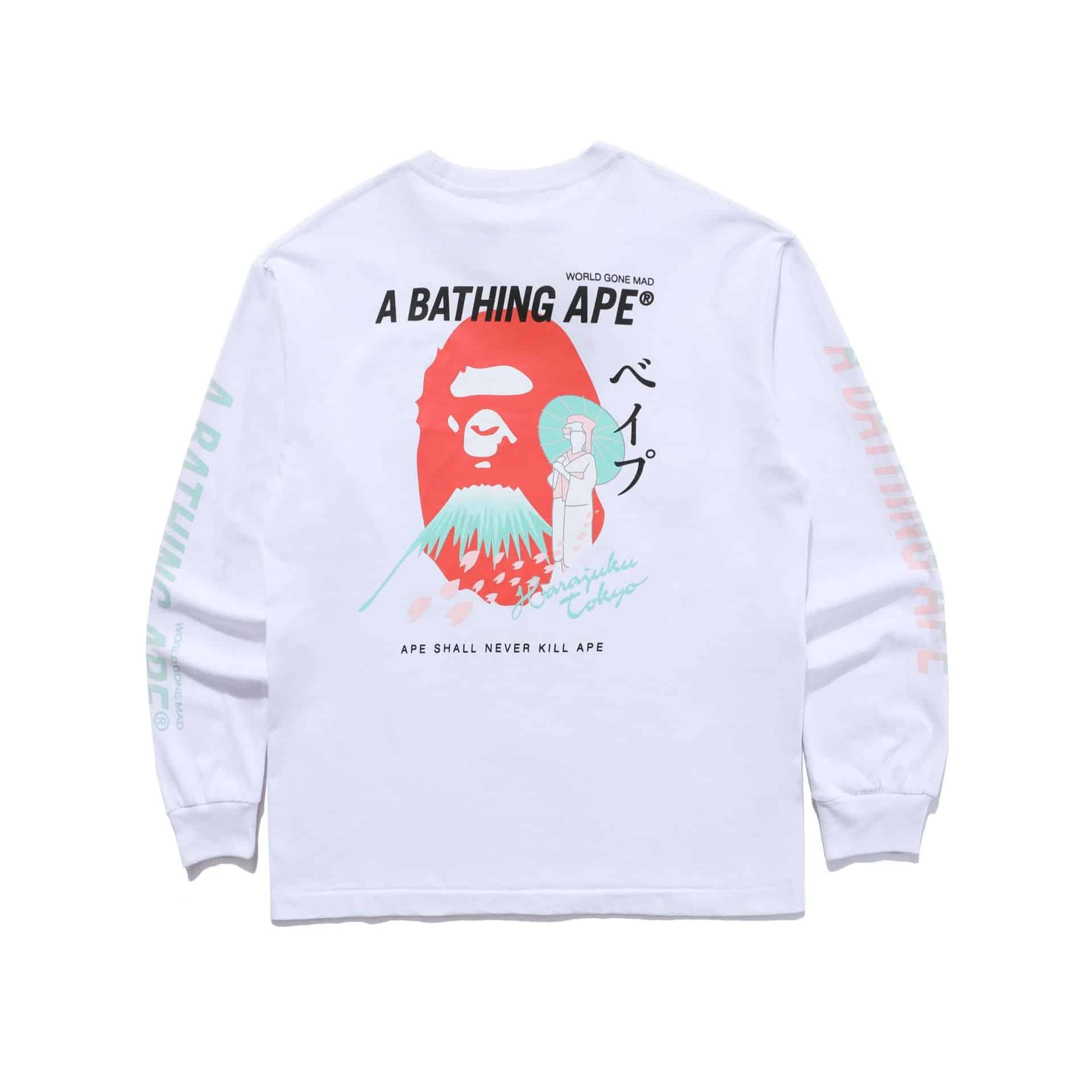 A Bathing Ape Head Print Sweatshirt-White