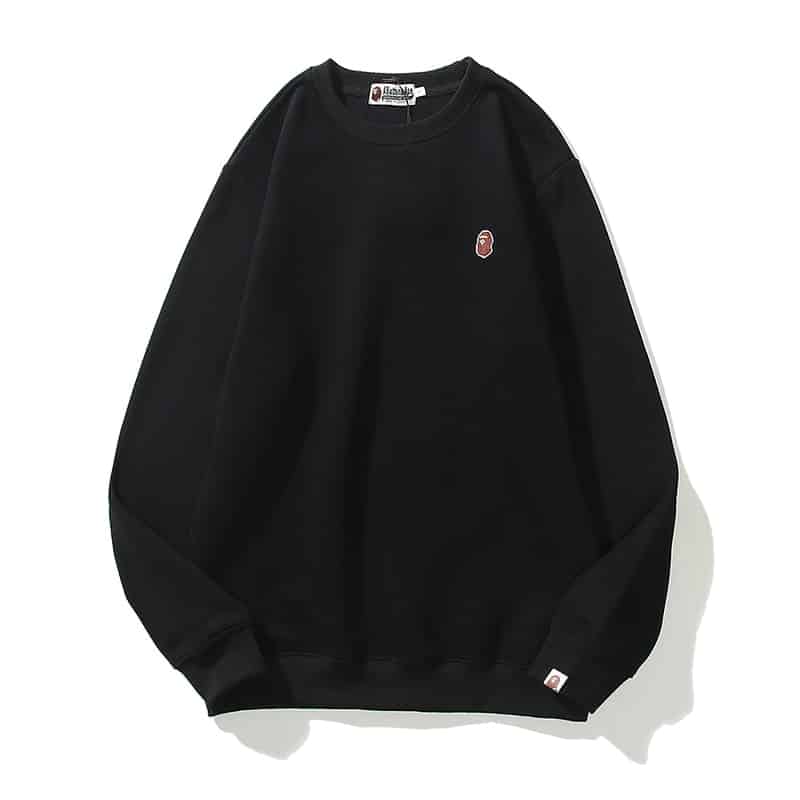 BAPE Ape Head Embroidery Pullover Sweatshirt-Black