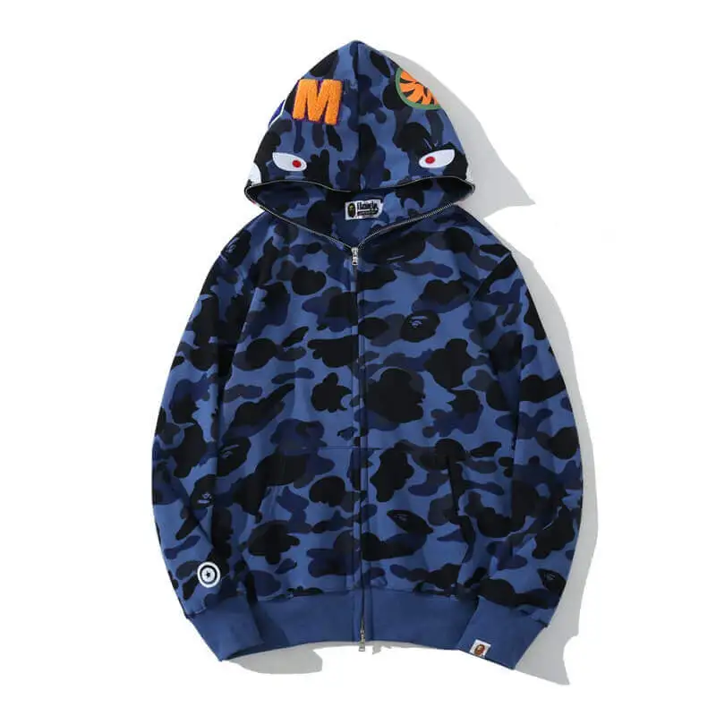 BAPE Camo Double Hoodie-Blue