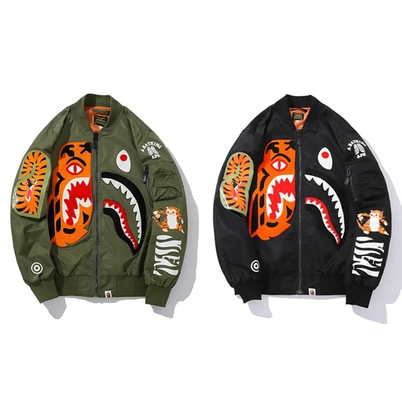 BAPE Shark & Tiger Head Embroidery Branded Jacket